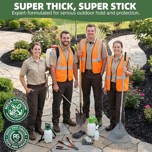 Mulch Binder 2 Gallons - Super Stick Rock Glue for Landscaping Gravel Binder for Pea Gravel, Long-Lasting & Non-Toxic, Covers 2X More Area Pebble Gravel Hold for Paths, Patios & Garden Borders