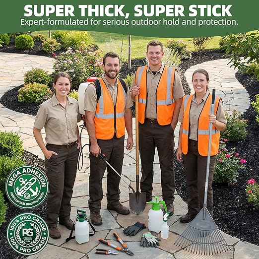 Mulch Glue for Landscaping, 26.12oz Concentrated Mulch Adhesive & Rock Binder, Covers Up to 2X More Area, Weather-Resistant Gravel Stabilizer for Garden Beds, Paths & Borders