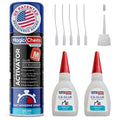 Magic Chems CA Glue with Activator Kit (2 x 0.8 oz Glue + 6.7 fl oz Activator), Cyanoacrylate Adhesive for 3D Printing & Acrylic, Strong Bond Super Glue Accelerator Set (1 Pack)