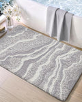 DEXI Bathroom Rug Mat 43x24, Soft and Absorbent Marble Bath Mat, Non Slip Machine Washable Bath Rugs for Shower Floor, Tub, Sink, Grey