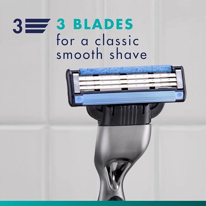 Gillette Mach3 Razor for Men, 1 Razor Handle + 2 Blade Refills