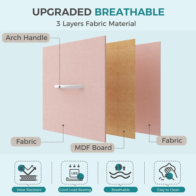 OLIXIS Pink Dresser for Girls Bedroom, Wide Dresser for Closet, 5 Drawers | Closet Organizers and Storage with Bins, Fabric Chest of Drawers for Clothes Storage, Wooden Top, Living Room