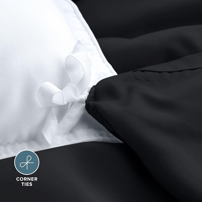 Bare Home Bedding Duvet Cover Full Size - Premium 1800 Super Soft Collection - Lightweight, Cooling Duvet Cover - Soft Breathable Bedding (Full, Black)