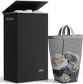 SOLEDI Laundry Hamper Black with Lid and Removable Bag - 100L Large and Tall Laundry Basket Collapsible with Handle for Clothing and Toys Storage - Dirty Clothes Hamper for Bedroom, bathroom, dorm