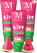 Mouthology Hydroxyapatite Kids Toothpaste (3pk, Fluoride Free) with Xylitol, Non Toxic Fluoride Free Toothpaste for Kids, All Ages (1-3), (3-6) & (6-12) Watermelon, 4oz