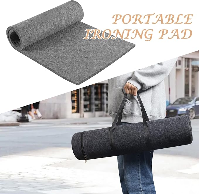 24" X 36" Wool Pressing Mat, 100% Felted Wool Ironing Mat Pad Wool Felted Iron Board Quilting Supplies and Notions, Ideal for Ironing, Quilting, Sewing