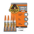 Gorilla Clear Glue, Four 3 Gram Tubes (Pack of 1) - Crystal Clear, All Purpose, and Water Resistant