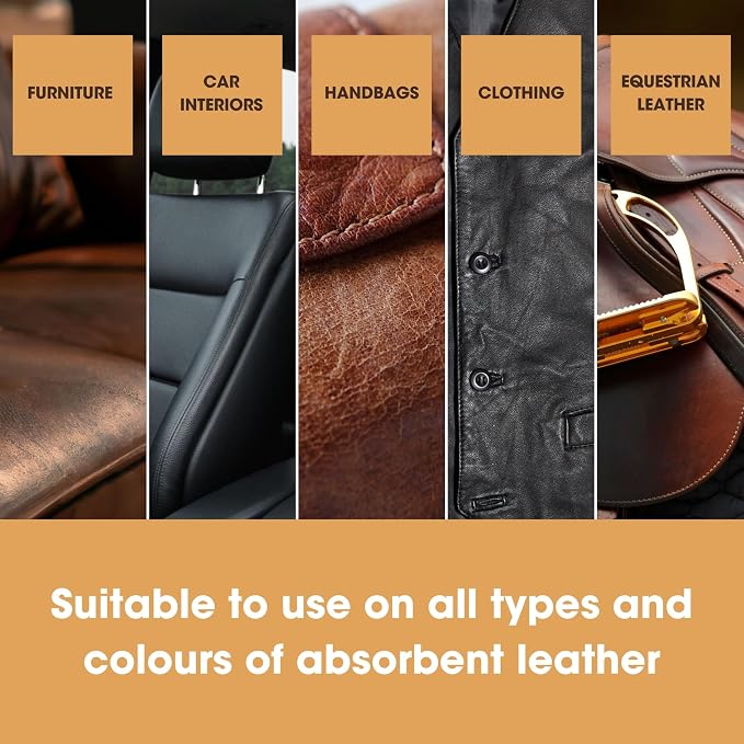 Furniture Clinic Leather Easy Restoration Kit | with Leather Recoloring Balm, Cleaner, Sponge, and Cloth | Leather Repair Kit for Scratched and Faded Furniture (Cream)