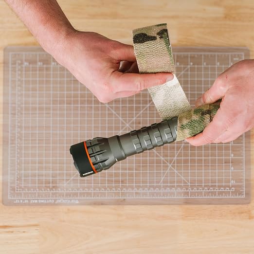 GEAR AID Camo Form Self-Cling and Reusable Fabric Camouflage Wrap, Adds Grip and Shield Hands from Hot or Cold Surfaces to Protect You and Your Equipment, Desert Digital, 2” x 144” Roll, 1 Pack