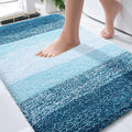OLANLY Bathroom Rug Mat 36x24, Extra Soft and Absorbent Microfiber Bath Rugs, Non-Slip Plush Shaggy Bath Carpet, Machine Wash Dry, Bath Mats for Bathroom Floor, Tub and Shower, Peacock Blue
