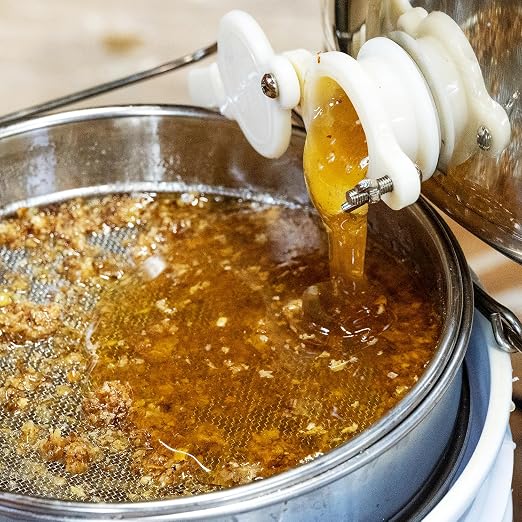 2 Sets Honey Strainer Stainless Steel Double Sieve Honey Filter Strainer Honey Extractor Equipment for 5 Gallon Bucket Bee Keeping Equipment Tools