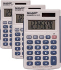 Sharp Calculators EL-243SB 8-Digit Pocket Calculator (Pack of 3)