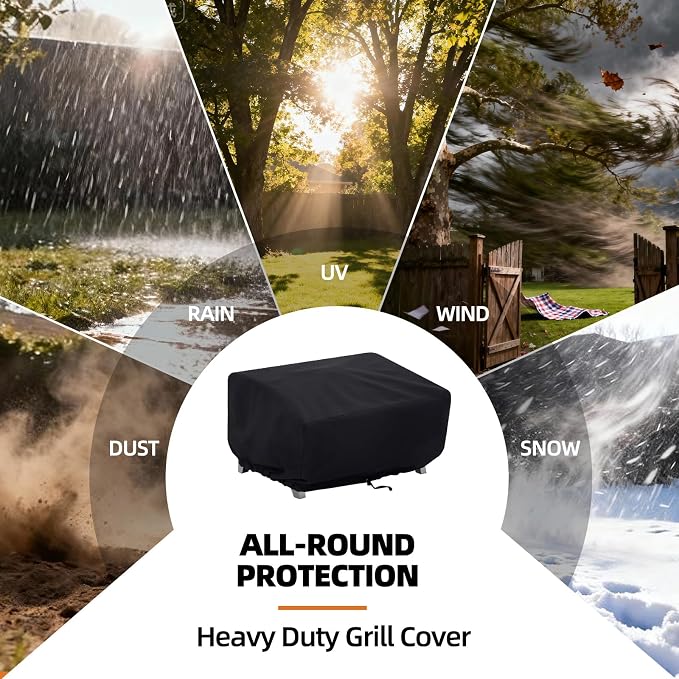 Grill Cover for Cuisinart CGG-306/CGG-059 Tabletop Grill, Cover Only | Waterproof, UV-Resistant, Windproof Drawstrings, Anti-fade, Outdoor Patio Grill Shield, Backyard BBQ Guard