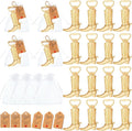 99 Pcs Cowboy Boot Bottle Opener Set Cowgirl Western Derby Wedding Party Favor Includes Cowboy Beer Bottle Opener Organza Bag Thank You Tag and Jute Rope for Guest Wedding Party Baby Shower