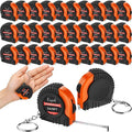 Kigeli 50 Pcs 6ft/2 Meter Mini Measuring Tape Keychains Small Measure Keychain Bulk Set Functional Mini Retractable Measuring Tape Keychains with Slide Lock for Engineer Crafter(Orange)