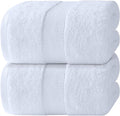 White Classic Luxury Bath Sheets Towels for Adults Extra Large 35x70 Inch - 700 GSM Turkish Cotton, Highly Absorbent | Hotel Collection | 2 Pack