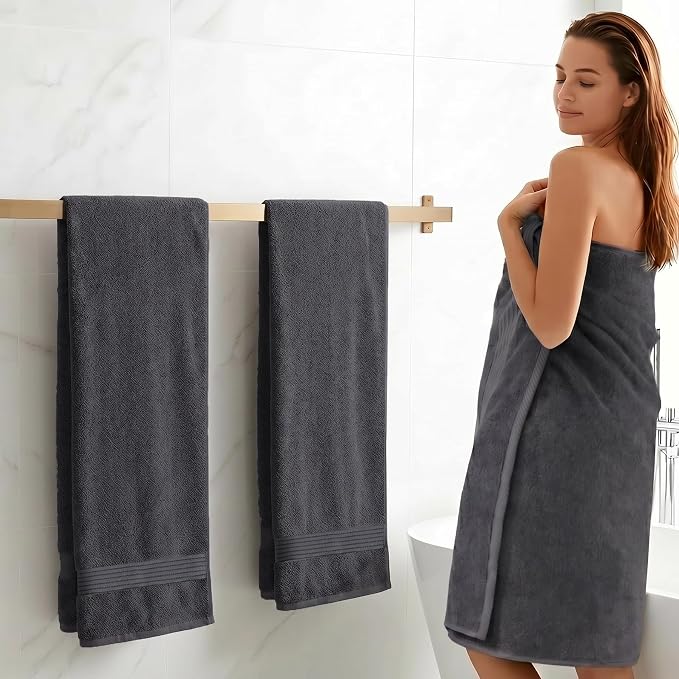 Utopia Towels 6 Pack Bath Towels Set, (27 x 54 Inches) 100% Ring Spun Cotton, Quick Dry, Highly Absorbent, Soft Feel Towels, Grey
