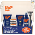 Dollar Shave Club | Total Package Gift Set | 4 Extra Close Refill Cartridges, 1 Heavy Metal Handle, 1 Prep Scrub 3 ounce, 1 Shave Butter 3 ounce, 1 Post Shave Dew 3.4 ounce, Razors for Men