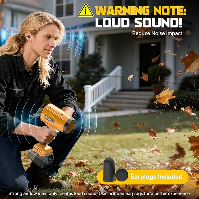 DIYtoolifz Cordless Leaf Blower Compatible with Dewalt 20V (Tool Only), 800,000RPM Brushless Motor, Adjustable Speed, Lightweight Portable Electric Blower for Car, Patio, Garden (Without Battery)
