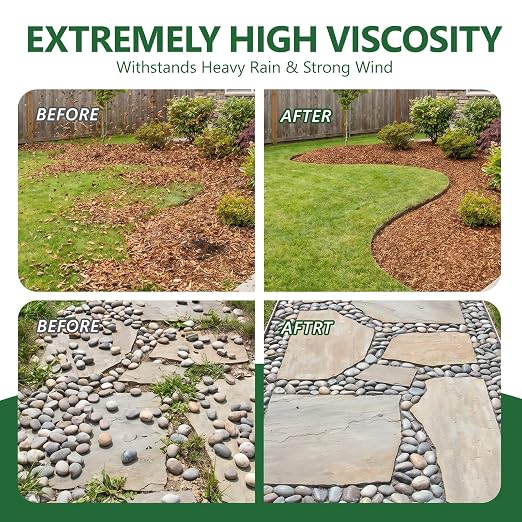 OcePor 2 Gallon Mulch Glue for Landscaping, Rock Glue for Landscaping, Mulch Glue Max for Gravel Binder Adhesive to Lock Down Pea Gravel, Stone, Rubber Mulch, Wood Chips in Place for Outdoor Landscape