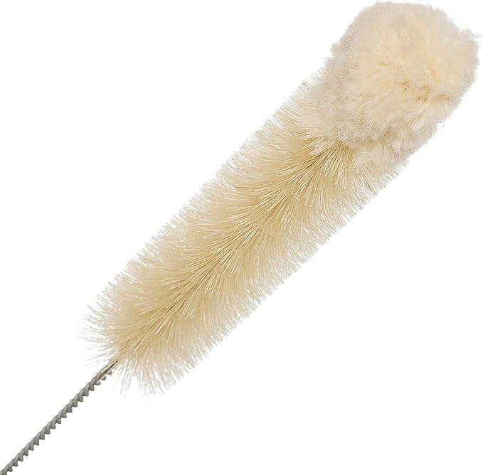 REDECKER Wool Tip Bottle Cleaning Brush Set with Pig Hair Bristles and Wire Handles, Set of 5, Various Sizes, Made in Germany - Bottle Cleaner Brush - Bottle Brush Soft Tip