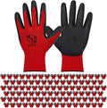 WHEATHUSK 100 Pack Gardening Gloves Bulk for Men Women, Breathable Nitrile Rubber Coated Garden Gloves Dipped Gripping Work Gloves for Construction, Gardening