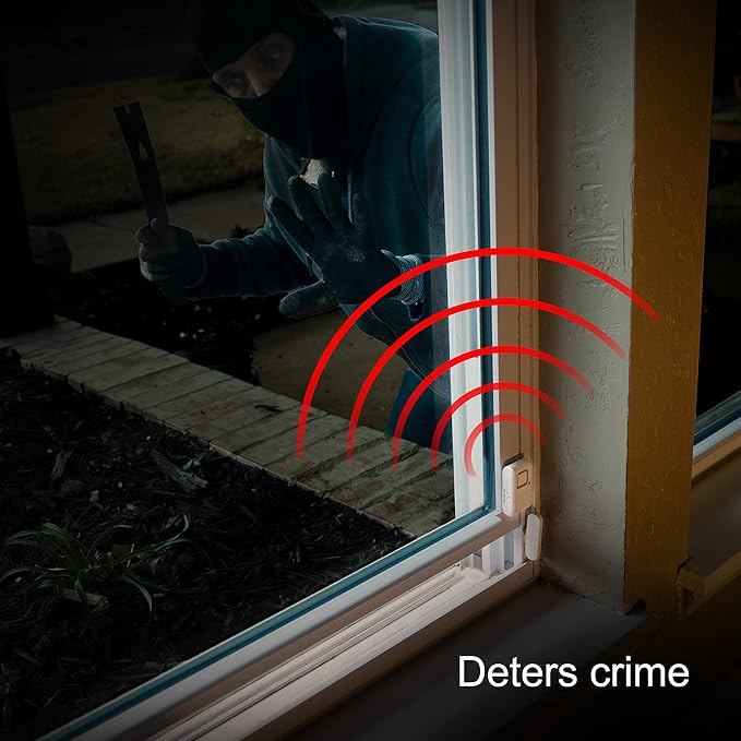 UltraPro Personal Security Window and Door Alarm, 6 Pack, DIY Protection, Burglar Alert, Wireless Chime/Alarm, Easy Installation, Home Security, Ideal for Home, Garage, Apartment, White, 49721