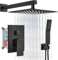 Aolemi Shower Faucet Set Rain Shower System with Handheld Spray Bathroom Shower Combo Rough-in Valve and Shower Trim Kit Included Oil Rubbed Bronze 12 Inch Wall Mount Shower Head