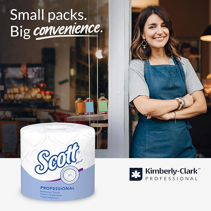Scott Professional Standard Roll Toilet Paper, Bulk (13607), 2-Ply, Elevated Design, White, Individually Wrapped, Compact for Easy Storage (20 Rolls of 550 Sheets, 11,000 Sheet Total)