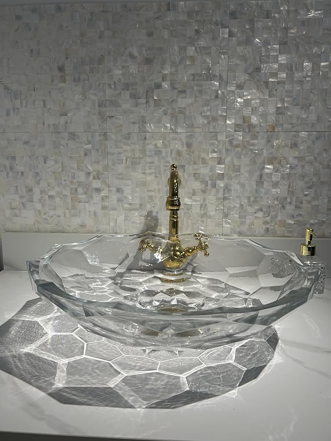 Transparent Glass Vessel Sink In washbasin sink | Vanity Countertop Sink with Pop Up Drain |WF-LA706