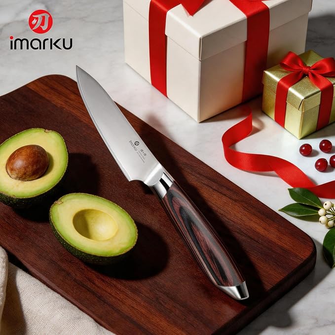 imarku Paring Knife 3.75 Inch, Japanese High Carbon Stainless Steel | Ultra Sharp Fruit Knife, Small Kitchen Knife for Peeling Fruits Cutting Vegetables, Ergonomic Pakkawood Handle