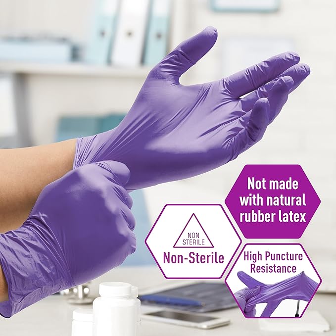 MedPride Powder-Free Nitrile Exam Gloves, Large, Case/1000 (10 Boxes of 100)