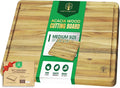 Acacia Wood Cutting Boards for Kitchen, 1.5 in Thick Butcher Block Construction for Stability, 17 x 13 in Large Cutting Boards with Gift Box, Juice Groove and Handle