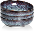 30oz Ceramic bowls set of 4-8" serving bowls for Kitchen,Pasta,Salad-Dishwasher & Microwave Safe Perfect for Housewarming, Thanksgiving, Christmas-Speckled Bluish Purple