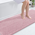 OLANLY Bathroom Runner Rugs 70x24, Soft Absorbent Chenille Bath Rugs, Rubber Backing Quick Dry, Machine Washable Long Bath Mats for Bathroom Floor, Tub and Shower, Home Decor Accessories, Dusty Rose