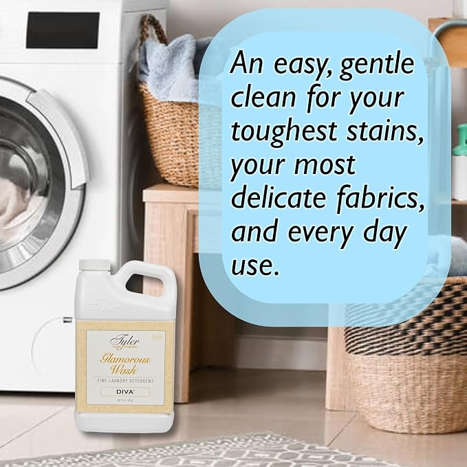 Tyler Glamorous Wash DIVA Fine Laundry Detergent with Stain Remover Pen - DIVA Liquid Detergent Designed for Clothing - Hand and Machine Washable - 32oz (DIVA)