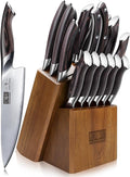 HOSHANHO 16PCS Knife Set, Ultra Sharp Japanese Kitchen Knife Set with Block | Japanese High Carbon Stainless Steel Cooking Knife set, Multipurpose Chef Knives Set with Sharpener, Ergonomic Handle, Gifts
