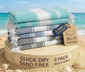 LANE LINEN Pool Towels, Super Absorbent, Lightweight, Soft - Tropical Color | Turkish Beach Towels Oversized 6 Pcs - Pre-Washed, No Shrink - Quick Dry Travel Towel - 39"x71", Vacation Essential, Durable