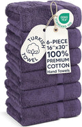 Chakir Turkish Linens | Hotel & Spa Quality 100% Cotton Premium Turkish Towels | Soft & Absorbent (6-Piece Hand Towels, Plum)
