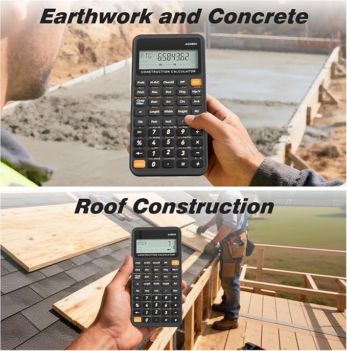 ROATEE Construction Calculator with Case for Carpenter, Framer, Remodeler | With Case, For Carpenter, For Framer, For Remodeler