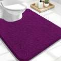 OLANLY Toilet Rugs U-Shaped 24x20, Extra Soft Absorbent Chenille Contour Bathroom Rugs for Toilet, Dry Quickly, Machine Washable, Non-Slip Bath Mat, Purple
