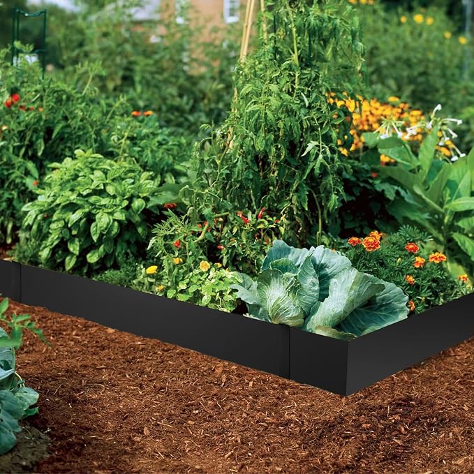 8" Metal Edging for Landscaping, 40" 6 Pack Garden Edging | Steel Landscape Edging with 7 Clips, Hammer-in Flexible Lawn Edging, No Dig Edging, Metal Edging for Pathway, Yard