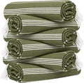 HAVLULAND Turkish Beach Towels, Set of 12, Oversized 72"x40" - Army Green | Soft Hammam Peshtemal, Sand Free, Quick-Dry, Absorbent Bath Towel | Lightweight & Compact for Travel, Pool, Gym, Spa