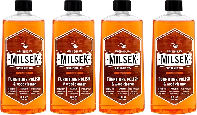Milsek Orange Oil Furniture Polish and Cleaner - 4 Pack, 12 fl oz
