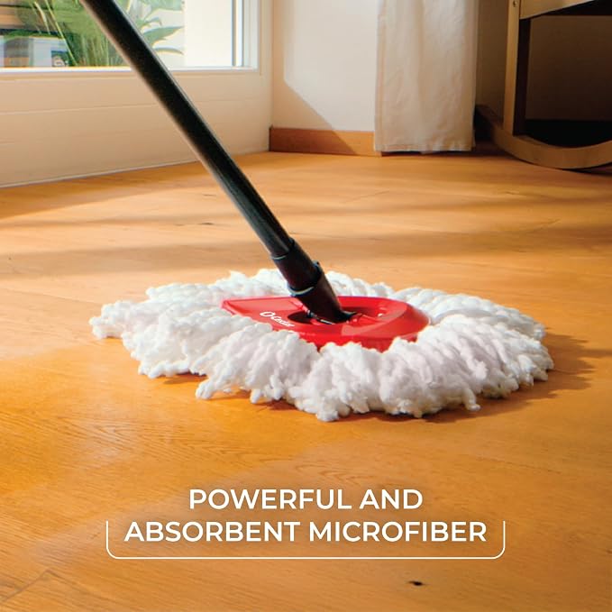 O-Cedar EasyWring Microfiber Spin Mop & Bucket Floor Cleaning System Bundle with O-Cedar PACS Hard Floor Cleaner (Lavender, 10 Count)
