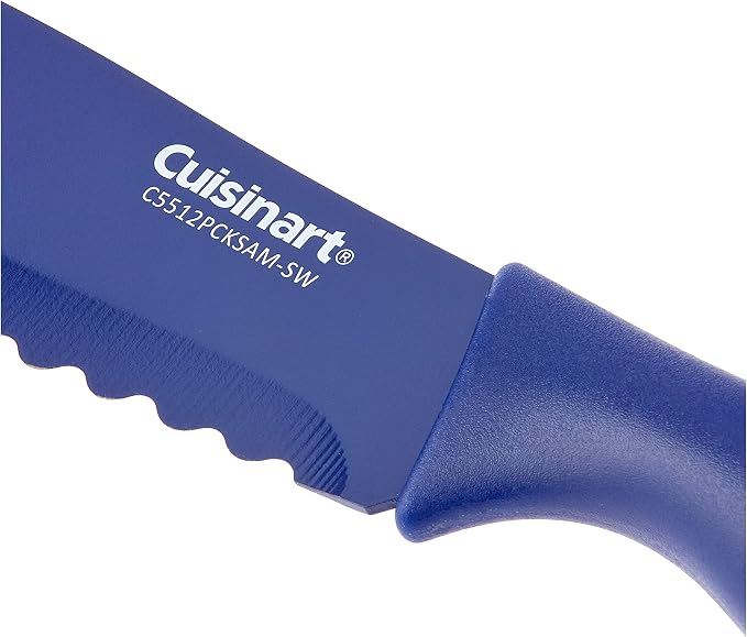 Cuisinart C55-12PCKSAM 12-Piece Ceramic Coated Stainless Steel Knives, Comes with 6-Blades and 6-Blade Guards, Color Coded to Reduce Risk of Cross Contamination, Jewel