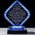 Uncle Gifts with Light Base Meaningful Crystal Gifts for Uncle from Niece Nephew on Fathers Day Christmas Thanksgiving Day Birthday Presents Idea for Uncle Best Uncle Ever Gifts