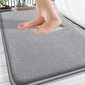 OLANLY Thick Memory Foam Bathroom Rugs 30x20, Soft Absorbent Bath Mat, Grey | Quick Dry Bath Mat Rugs, Non-Slip Mats, Machine Washable Carpet for Bathroom Floor, Tub and Shower, Home Decor Accessories