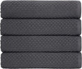 COTTON CRAFT Euro Spa Waffle Weave Bath Towels - Set of 4 Grey Towels | Pure 100% Ringspun Cotton Oversized Luxurious Towel Set - Soft Plush Super Absorbent Low Lint Quick Dry - 30 x 56 inches