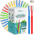 100 Pack Disposable Toothbrushes with Toothpaste - Mint | Prepasted Toothbrushes Individually Wrapped - Single Use Waterless Tooth Brush with Soft Bristles for Hotel, Camping, Travel